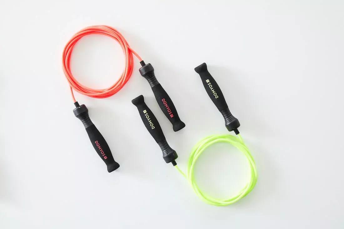 DOMYOS - Foam Skipping Rope JR500, Fluo Coral Pink