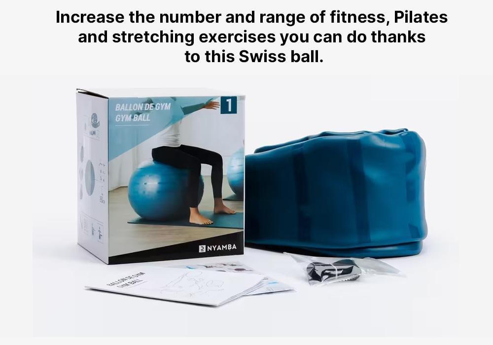 Durable Fitness Gym Ball Deep Petrol Blue, No Color, large image number 18
