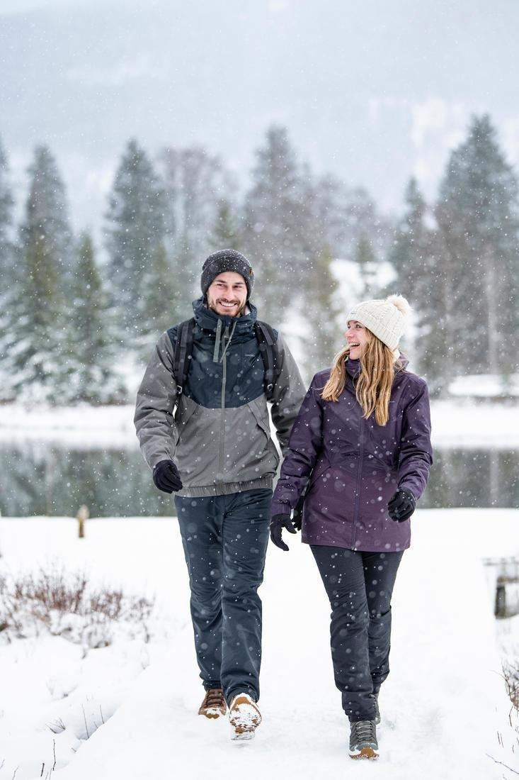 Women's Warm Water-Repellent Hiking Trousers - SH100, Black, No Color, large image number 5