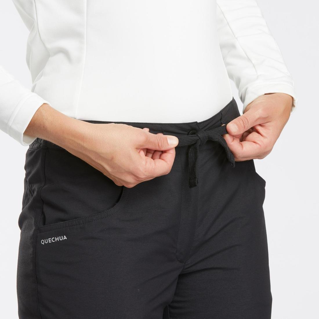 Women's Warm Water-Repellent Hiking Trousers - SH100, Black, , large image number 10