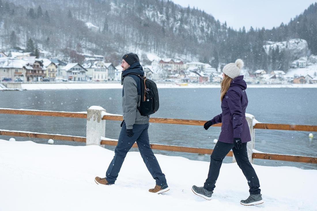 Women's Warm Water-Repellent Hiking Trousers - SH100, Black, No Color, large image number 11