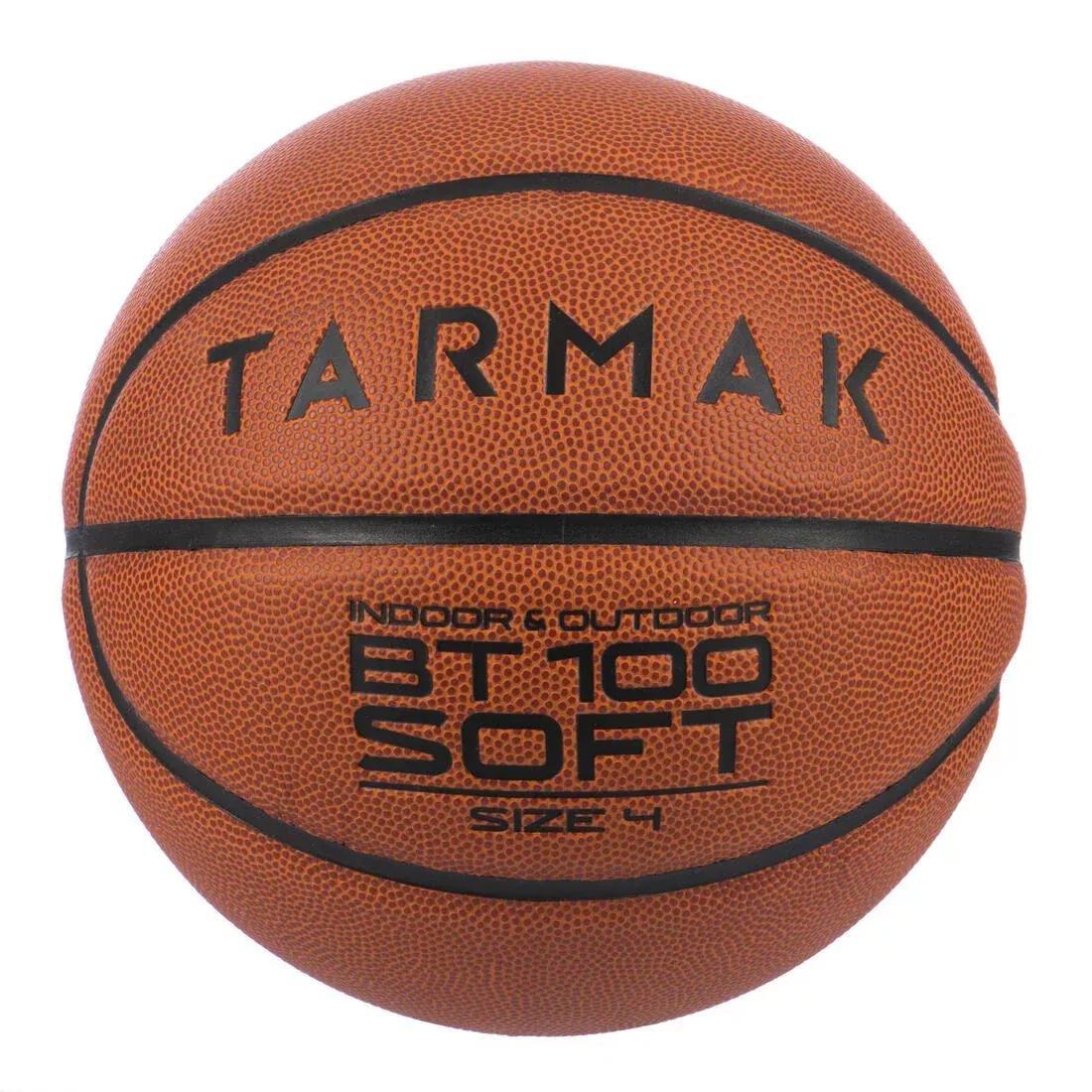 BT100 Kids' 4 Beginner Basketball,, Blood Orange, No Color, large image number 0