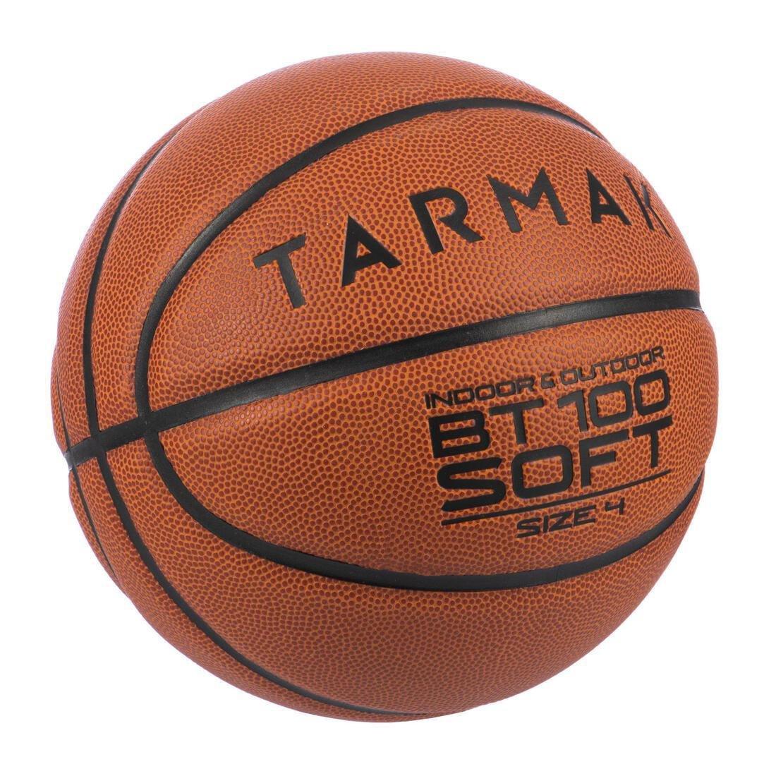 BT100 Kids' 4 Beginner Basketball,, Blood Orange, No Color, large image number 1