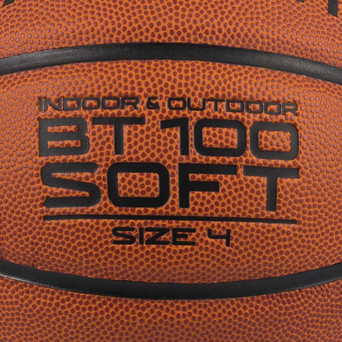 BT100 Kids' 4 Beginner Basketball,, Blood Orange, No Color, large image number 3