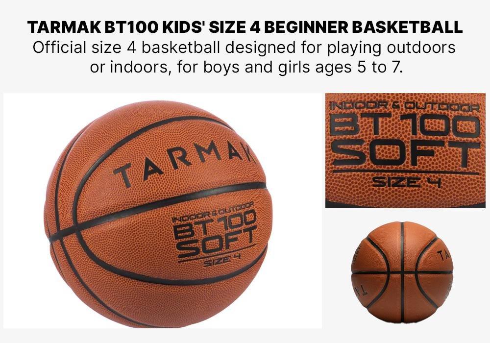 BT100 Kids' 4 Beginner Basketball,, Blood Orange, No Color, large image number 12