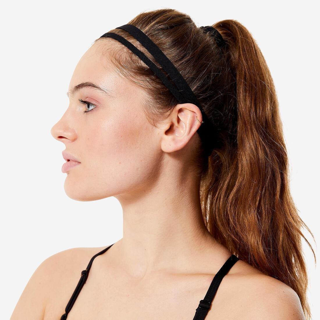 Fitness Cardio Training Hair Scrunchy Tri-Pack, Black, No Color, large image number 10