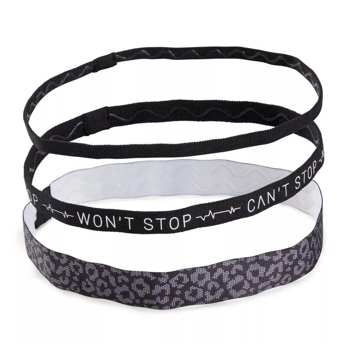 Fitness Cardio Training Hair Scrunchy Tri-Pack, Black, No Color, large image number 11