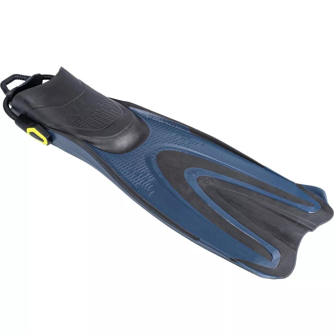 Adjustable Scuba Fins With Elastic Strap Scd500 Oh, Deep Navy Blue, , large image number 1