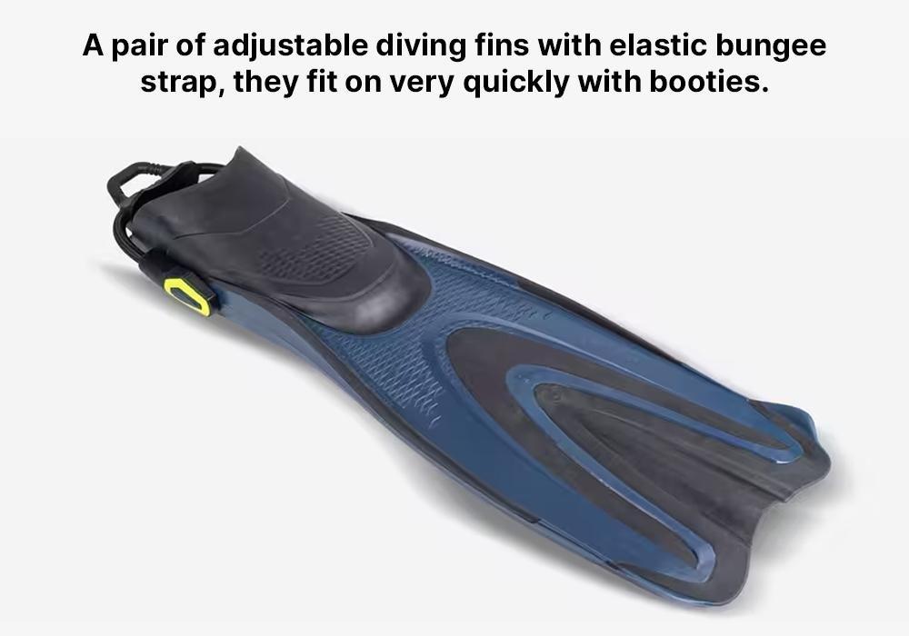 Adjustable Scuba Fins with Elastic Strap SCD 500 OH, Deep Navy, No Color, medium