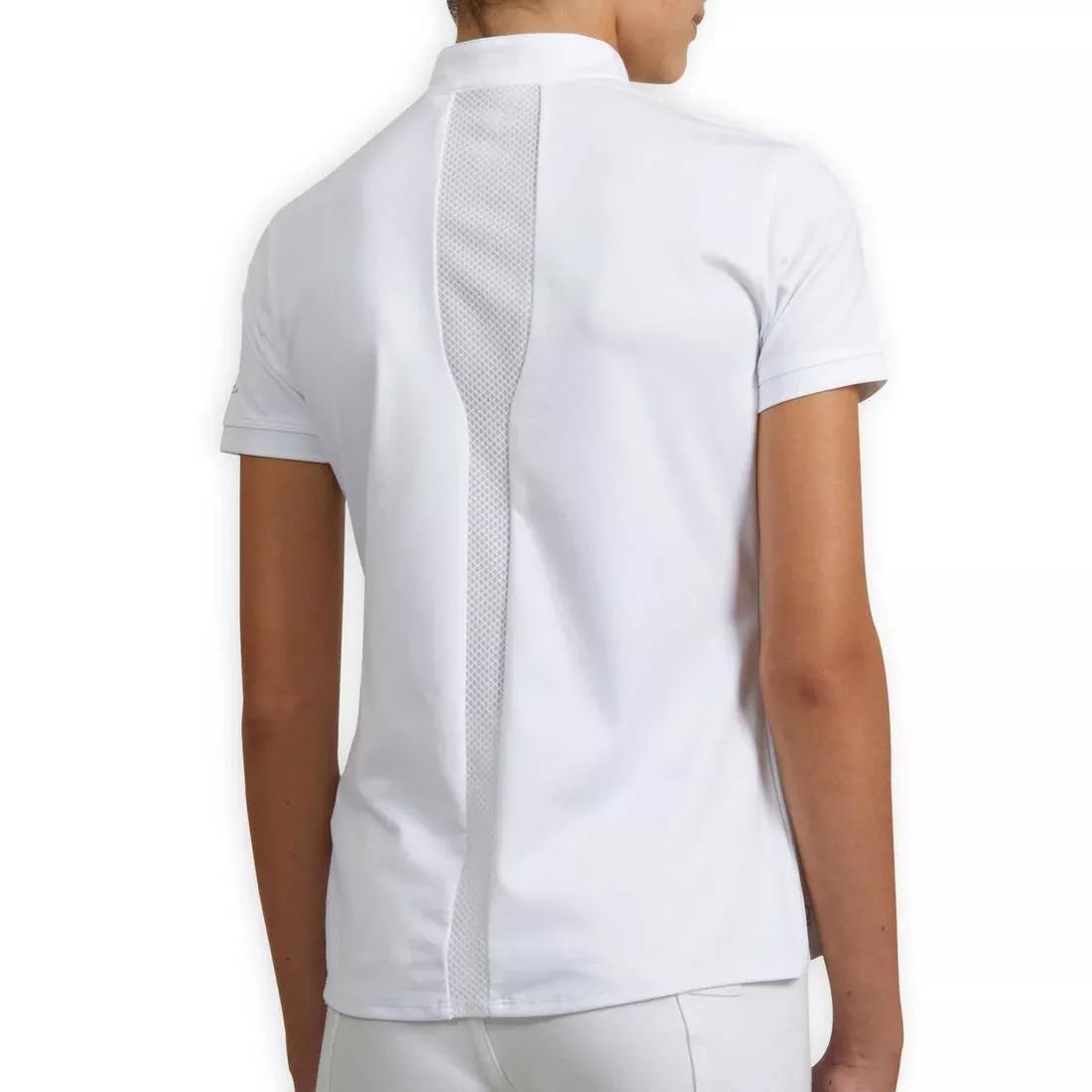 Kids Girls Show High-Collar Polo Shirt - 500, White, , large image number 4