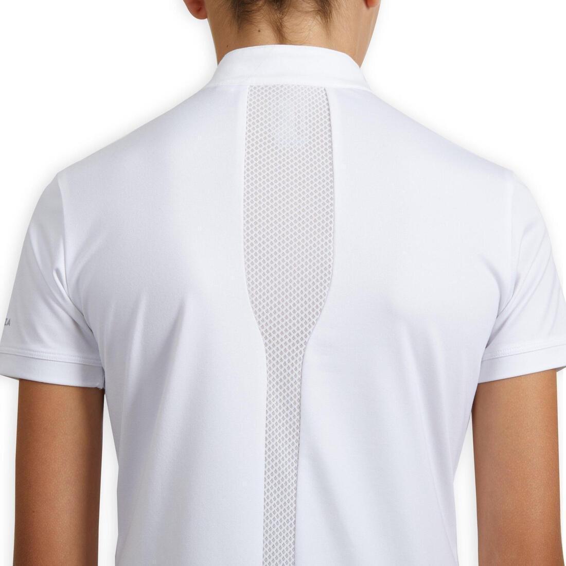Kids Girls Show High-Collar Polo Shirt - 500, White, , large image number 5