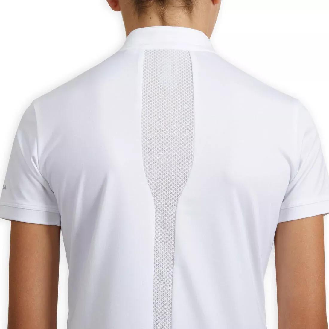 Kids Girls Show High-Collar Polo Shirt - 500, White, , large image number 6