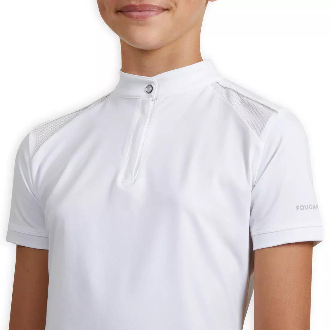 Kids Girls Show High-Collar Polo Shirt - 500, White, , large image number 8