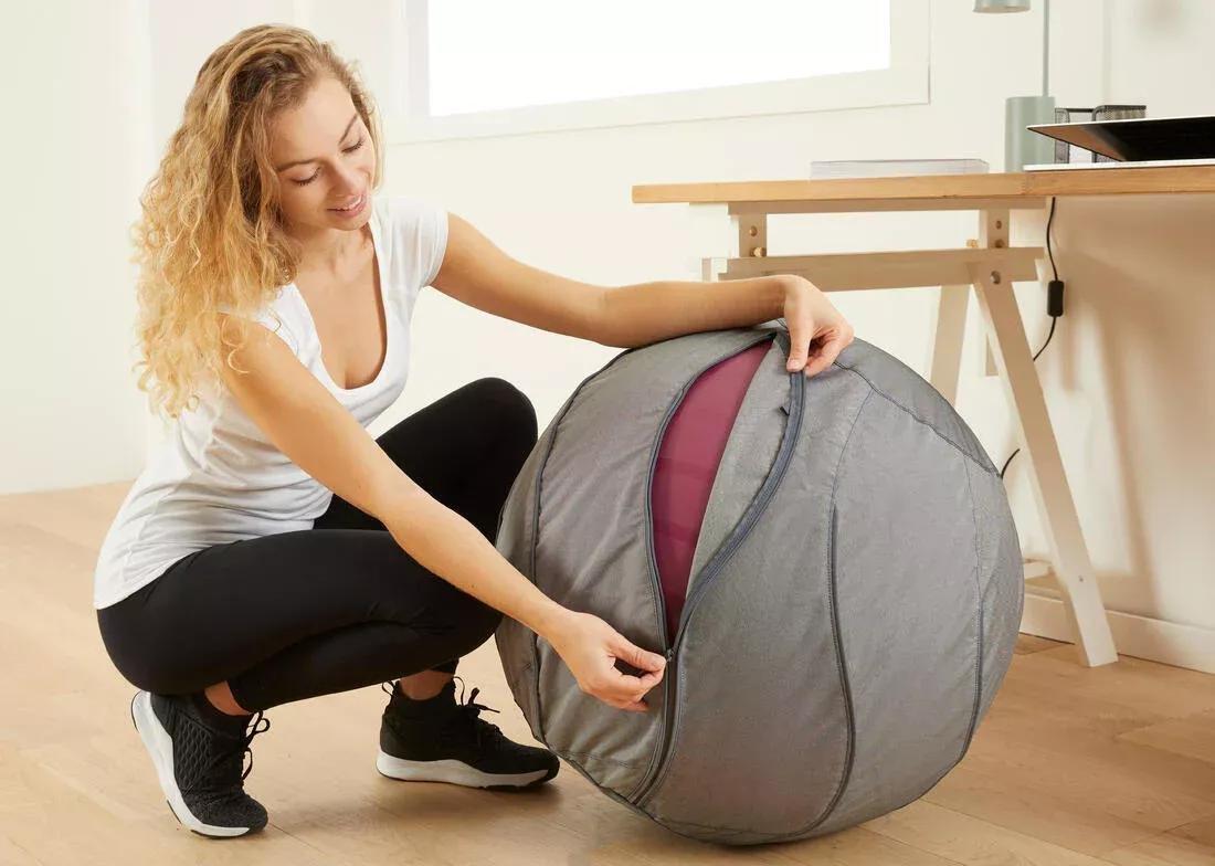 Unisex Pilates Swiss Ball, Putty, 5401_000, large image number 4