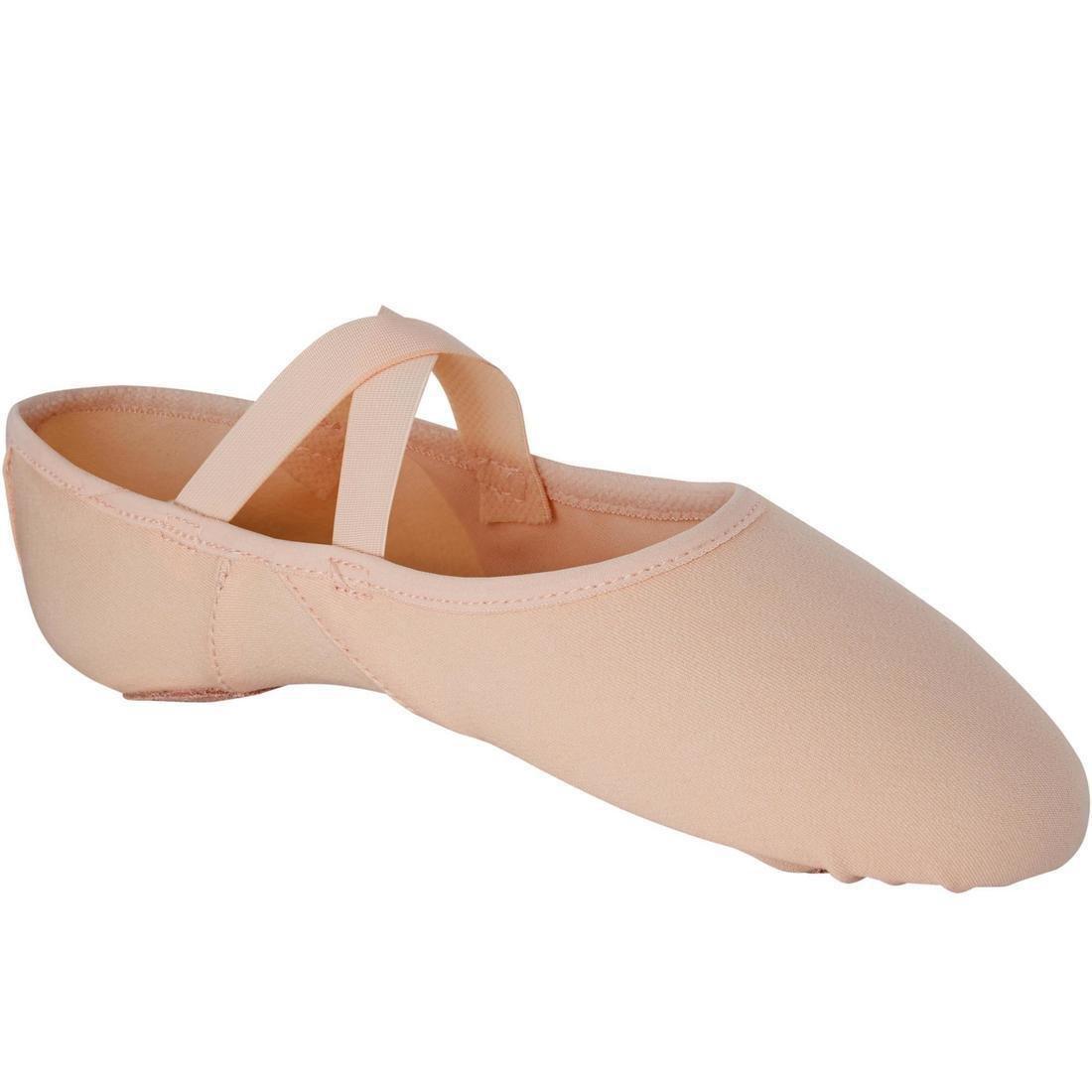 Stretch Canvas Split-Sole Demi-Pointe Ballet Shoes, Bisque, , large image number 4