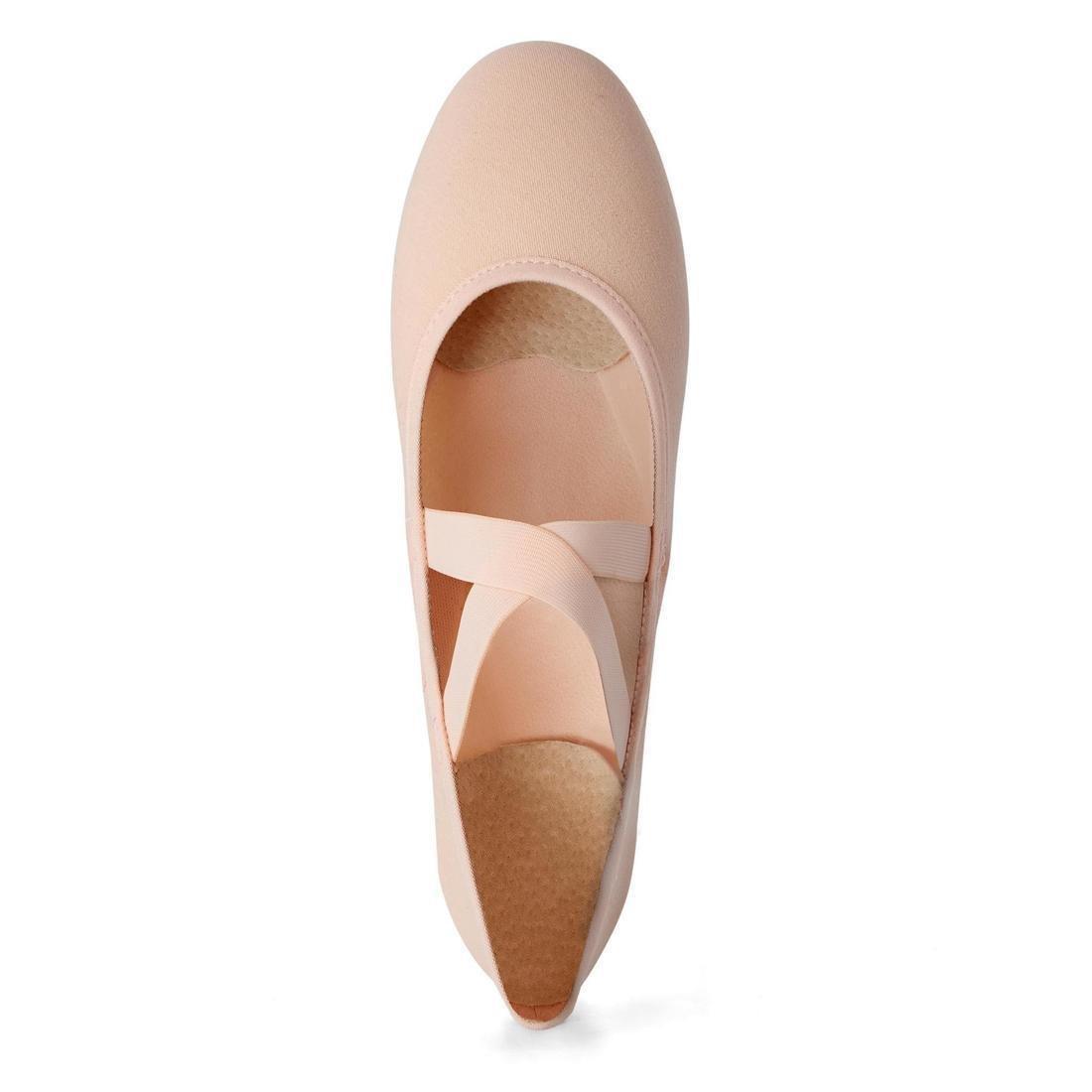 Stretch Canvas Split-Sole Demi-Pointe Ballet Shoes, Bisque, , large image number 6