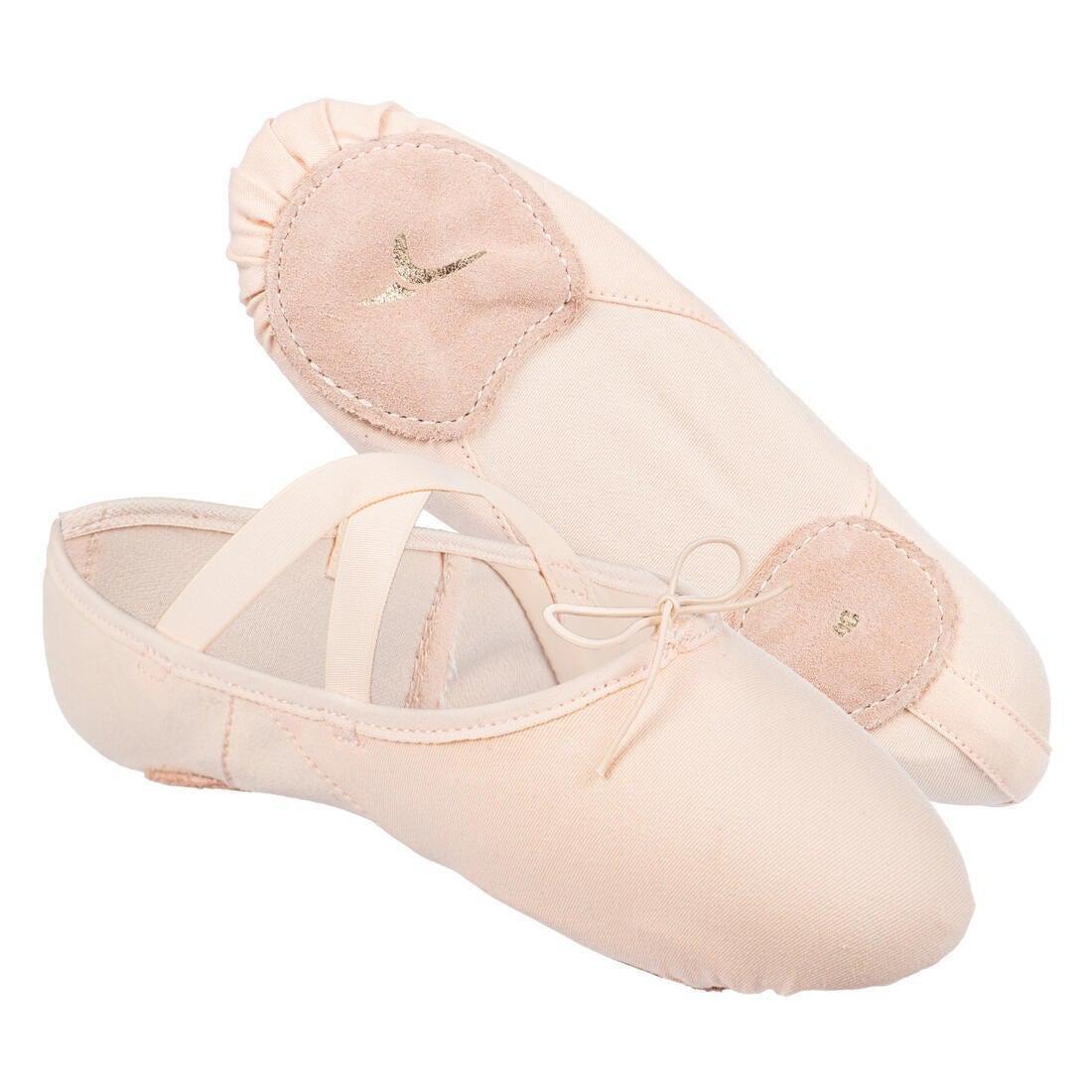 Stretch Canvas Split-Sole Demi-Pointe Ballet Shoes, Bisque, , large image number 14