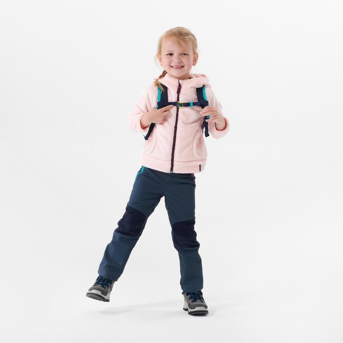 FLUO PALE PINK Kids' Warm Hiking Fleece Jacket - MH500 Aged 2-6, , large image number 4