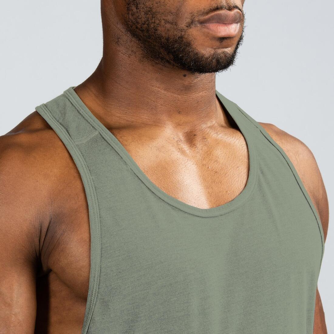 Men Breathable Performance Weight Training Stringer Tank Top, Black, , large image number 8