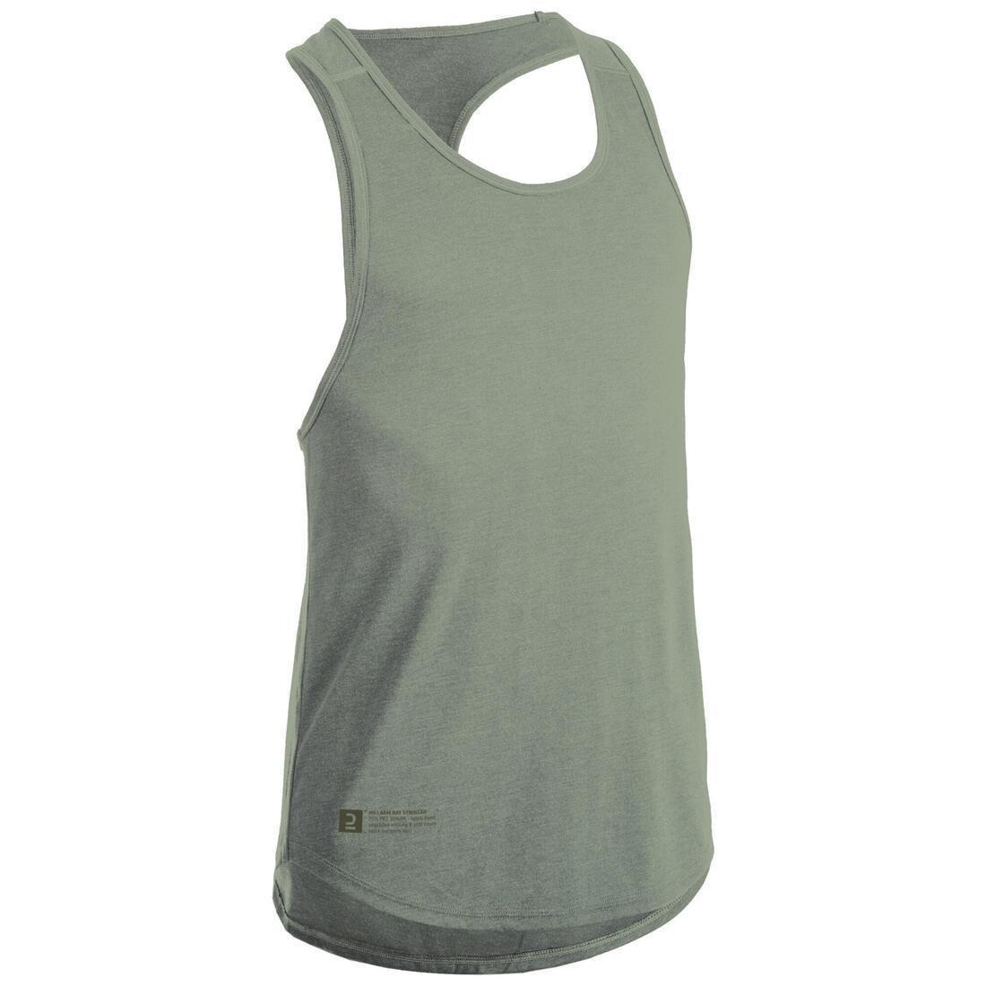 DOMYOS - Stringer Weight Training Tank Top, Sage Green