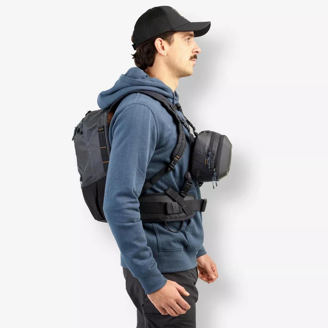 Fishing Backpack Chest Pack 500 15 L + 5 L, Navy, No Color, medium
