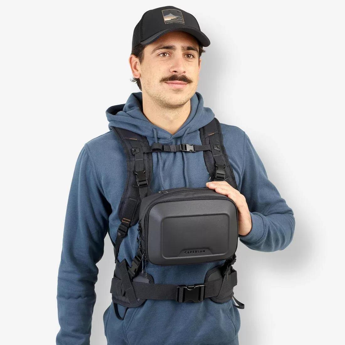Fishing Backpack Chest Pack 500 15 L + 5 L, Navy, No Color, large image number 5