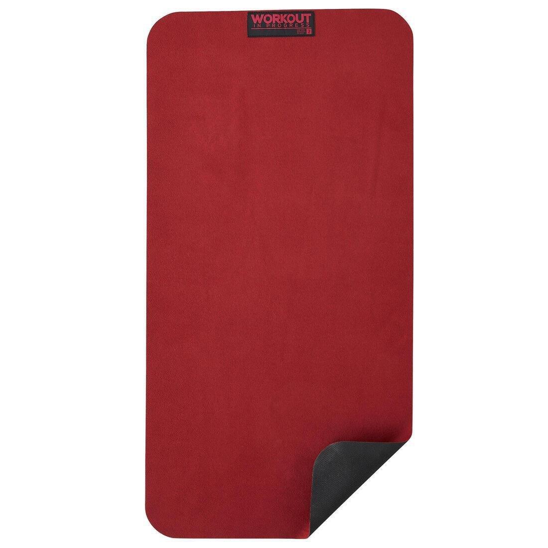 DOMYOS - Non-Slip Weight Training Towel, Burgundy