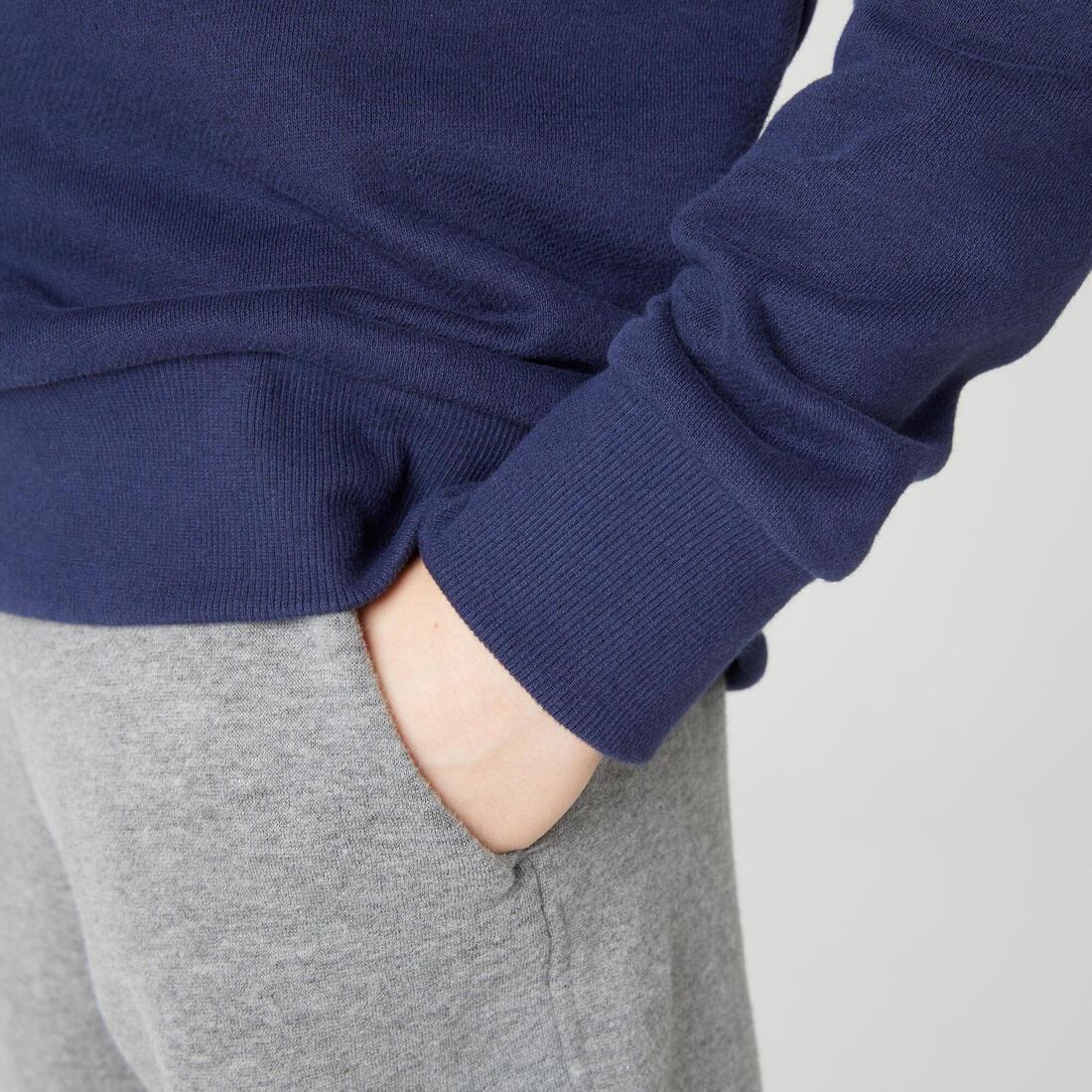 NAVY BLUE Kids' Unisex Warm Crew-Neck Sweatshirt - Dark Blue, No Color, large image number 2