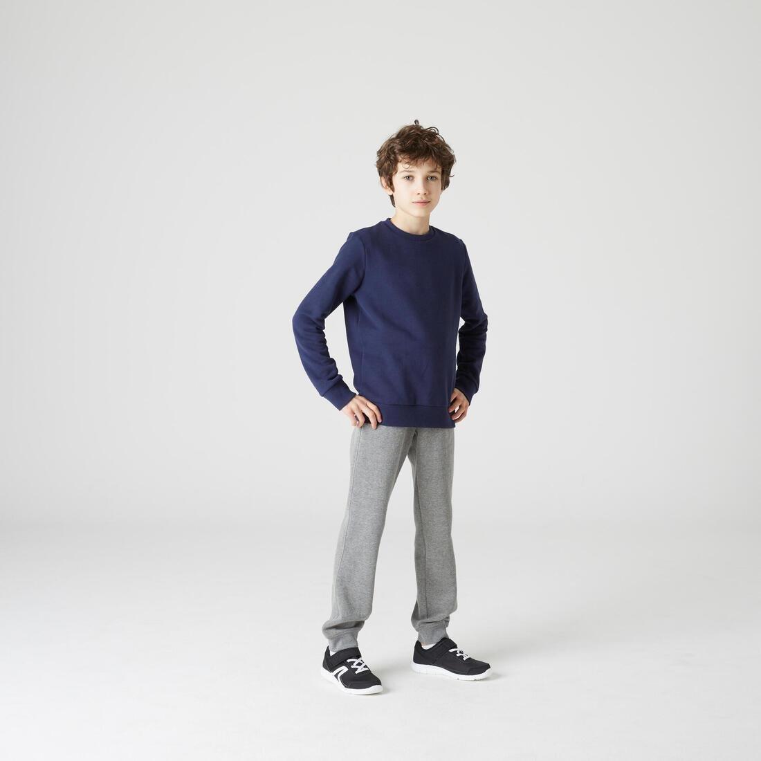 NAVY BLUE Kids' Warm Crew Neck Brushed Unisex Jersey Sweatshirt - Navy, , large image number 3