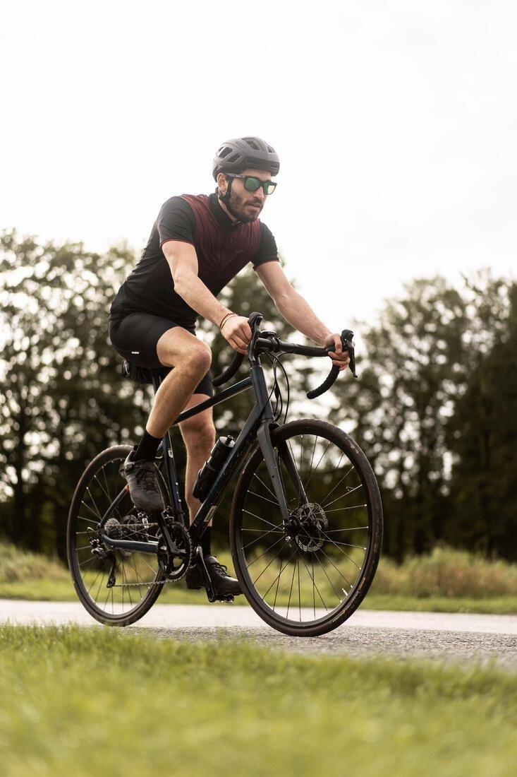 Men Short-Sleeved Road Cycling Jersey - Rc500, Blue, No Color, medium