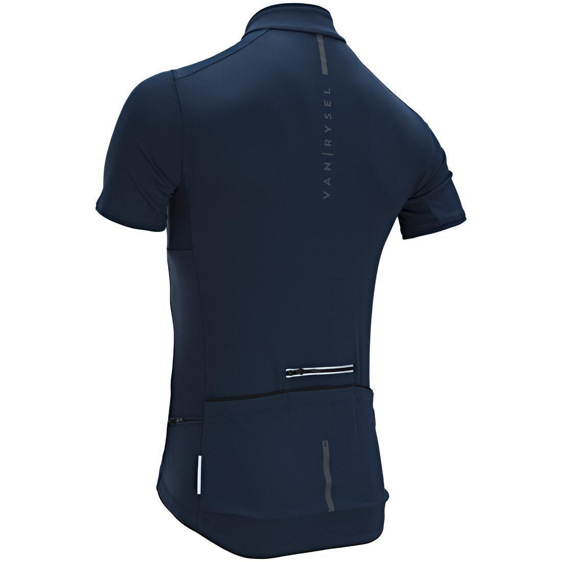 Men Short-Sleeved Road Cycling Jersey - Rc500, Blue, No Color, medium