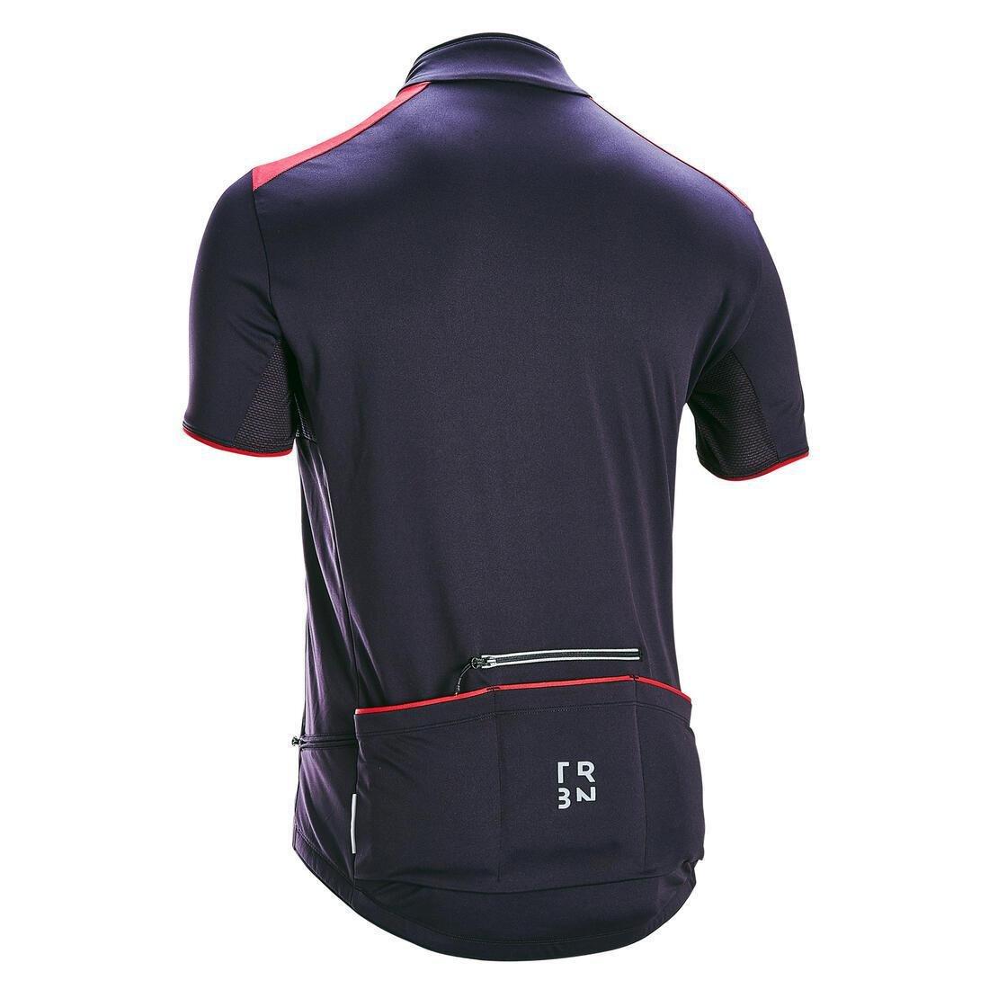 Men Short-Sleeved Road Cycling Jersey - Rc500, Blue, No Color, medium