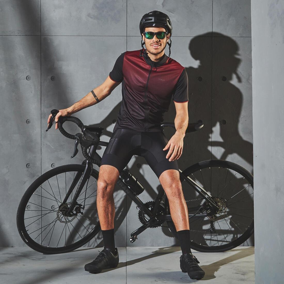 Men Short-Sleeved Road Cycling Jersey - Rc500, Blue, No Color, medium