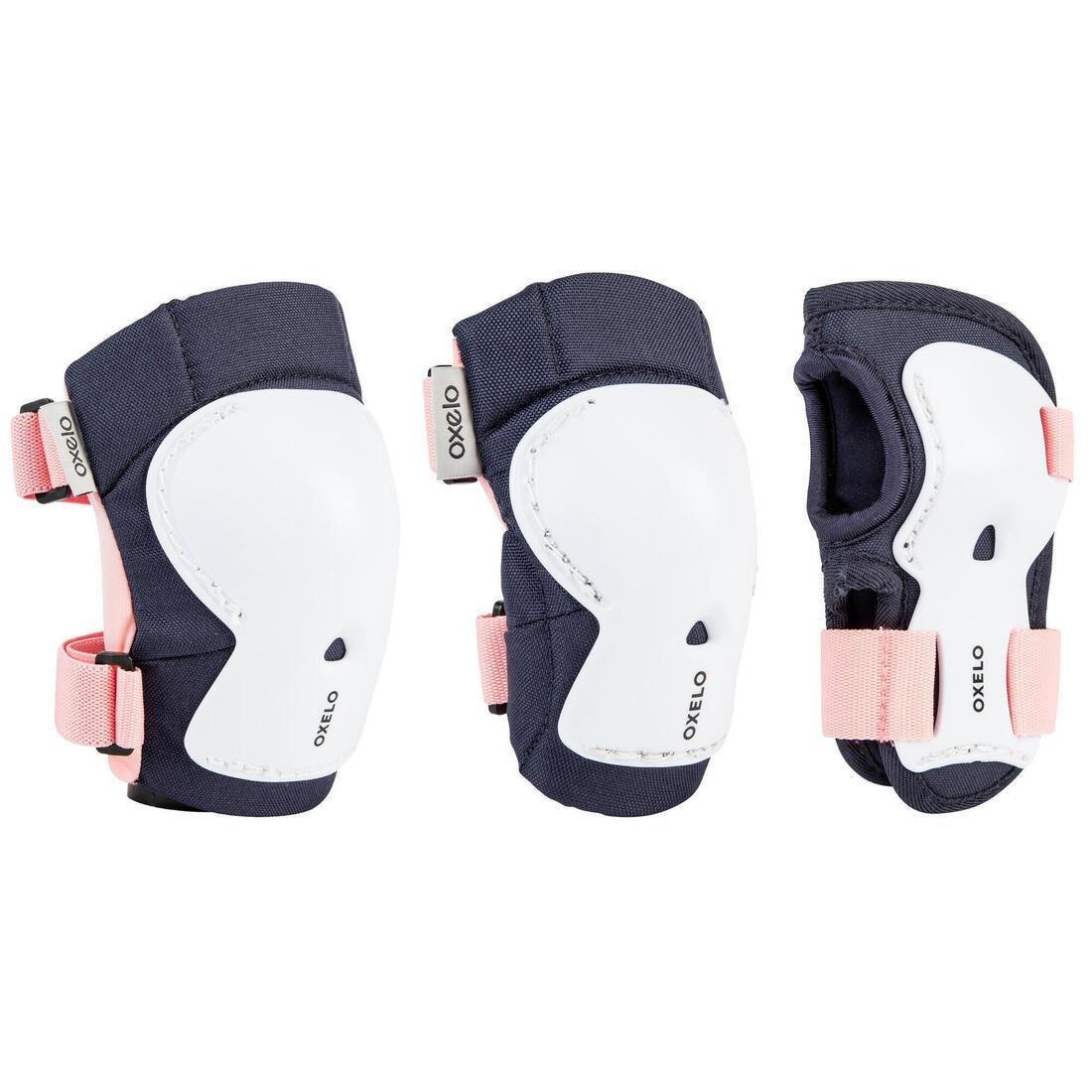 Kids Girls Set Of Inline Skate Protectors, Pink, , large image number 0