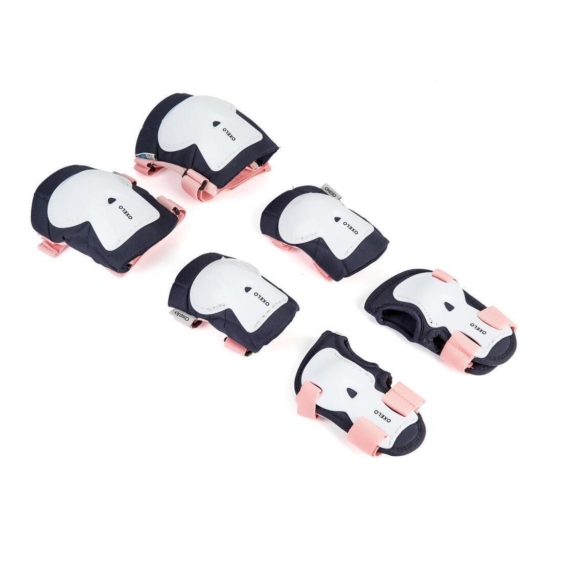 Kids Girls Set Of Inline Skate Protectors, Pink, No Color, medium