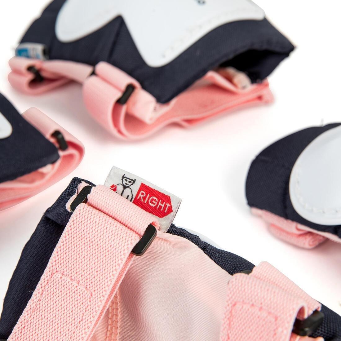 Kids Girls Set Of Inline Skate Protectors, Pink, , large image number 6