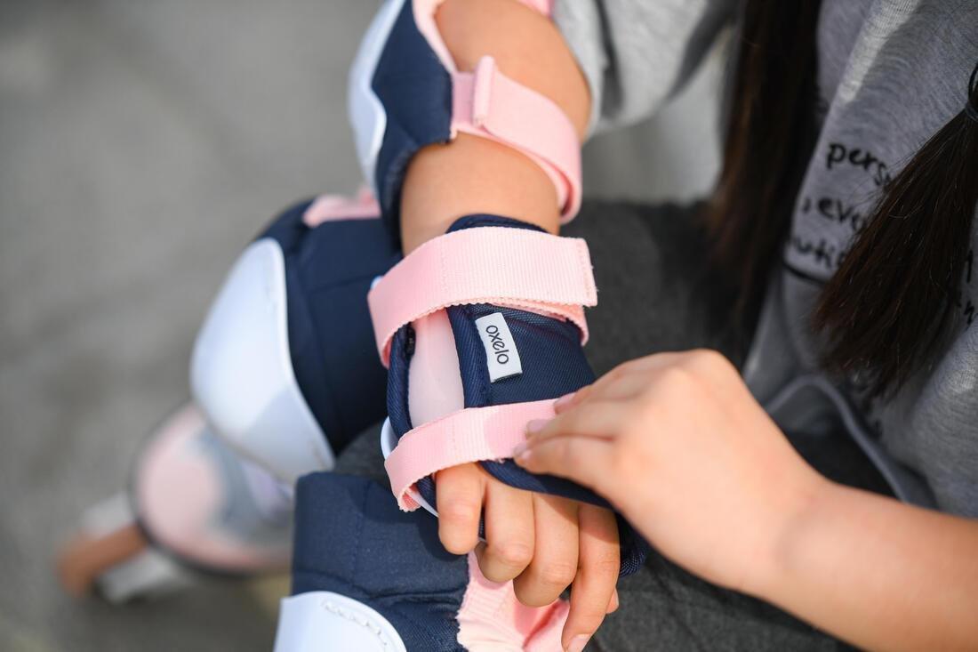 Kids Girls Set Of Inline Skate Protectors, Pink, No Color, large image number 11