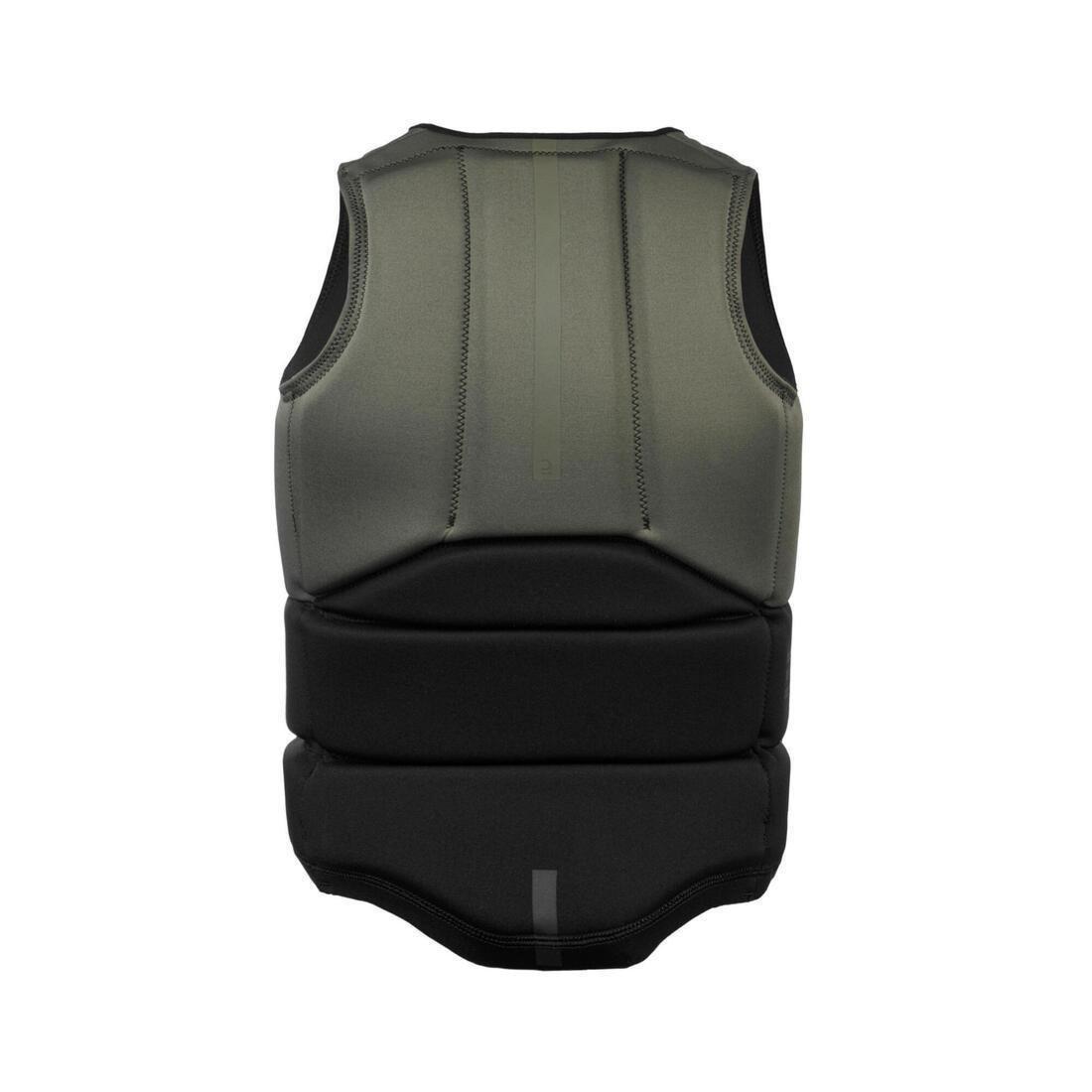 KHAKI MEN'S WAKEBOARDING BUOYANCY AID IMPACT VEST 500 (50 NEWTONS), No Color, large image number 1