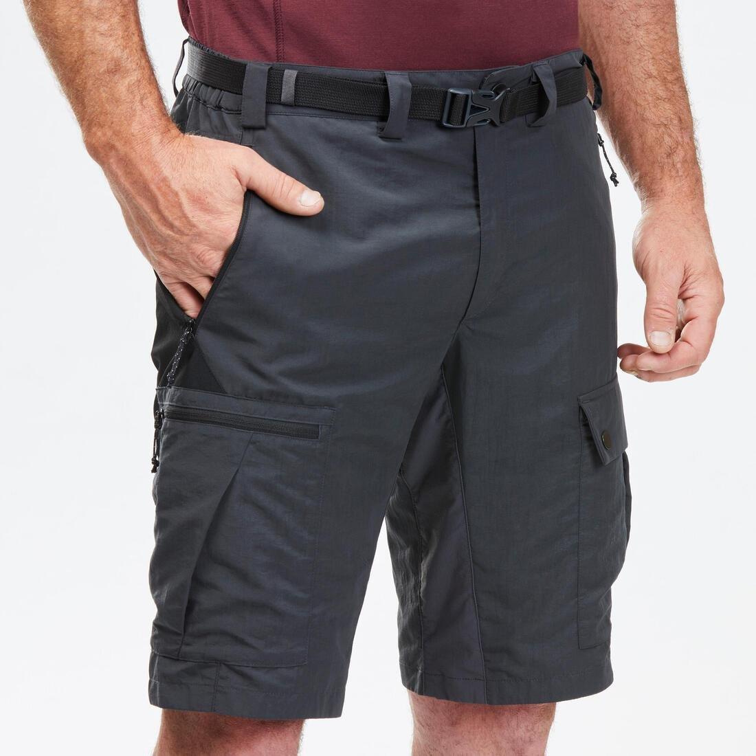 FORCLAZ - Men's Durable Trekking Shorts - MT500, Carbon grey