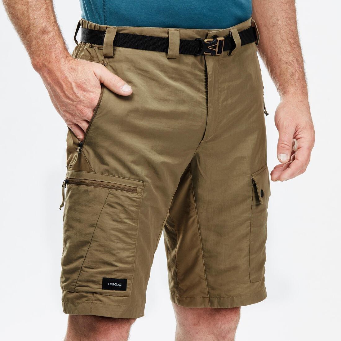 BROWN Men's Trekking Shorts - MT500, No Color, large image number 3