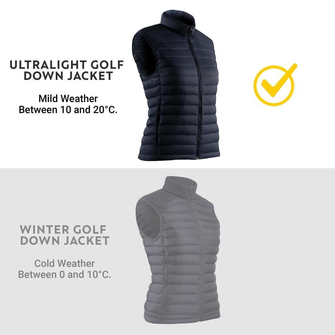 Womens Golf Sleeveless Down Jacket Mw500, Blue, No Color, large image number 14