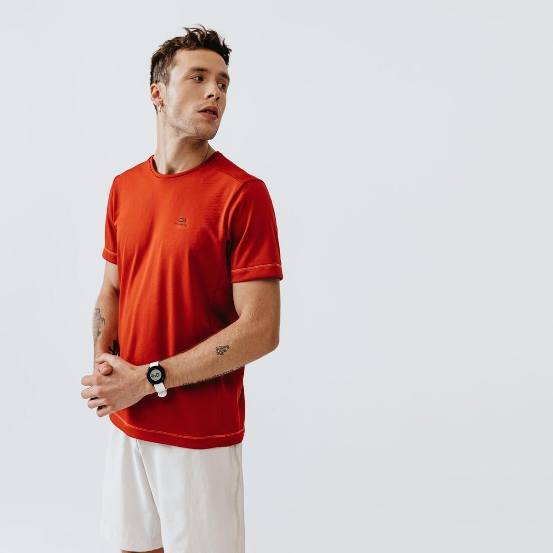 Kalenji Dry Men's Breathable Running T-Shirt, Brick Red, , large image number 0
