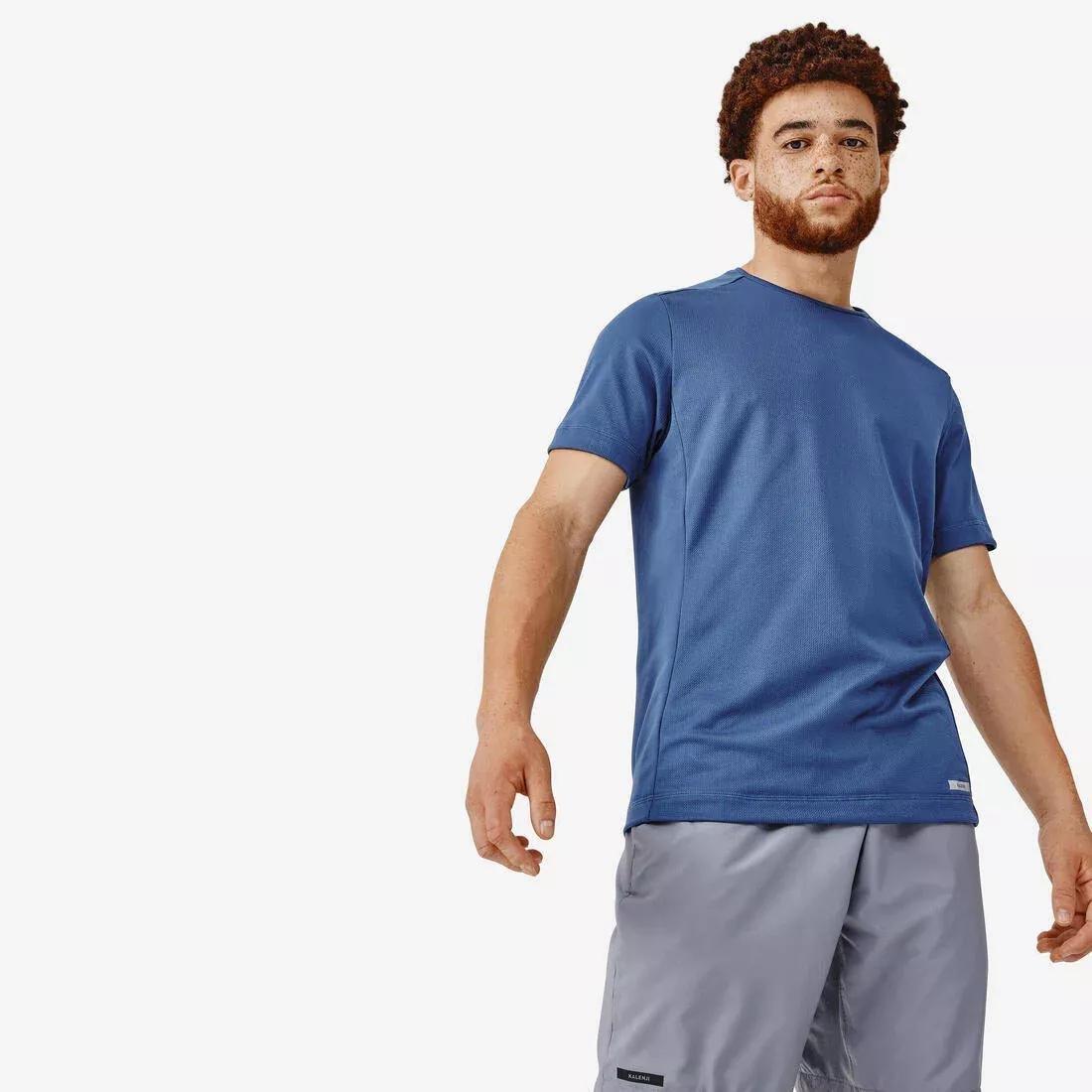 Men Dry Running Breathable T-Shirt, Blue, , large image number 1