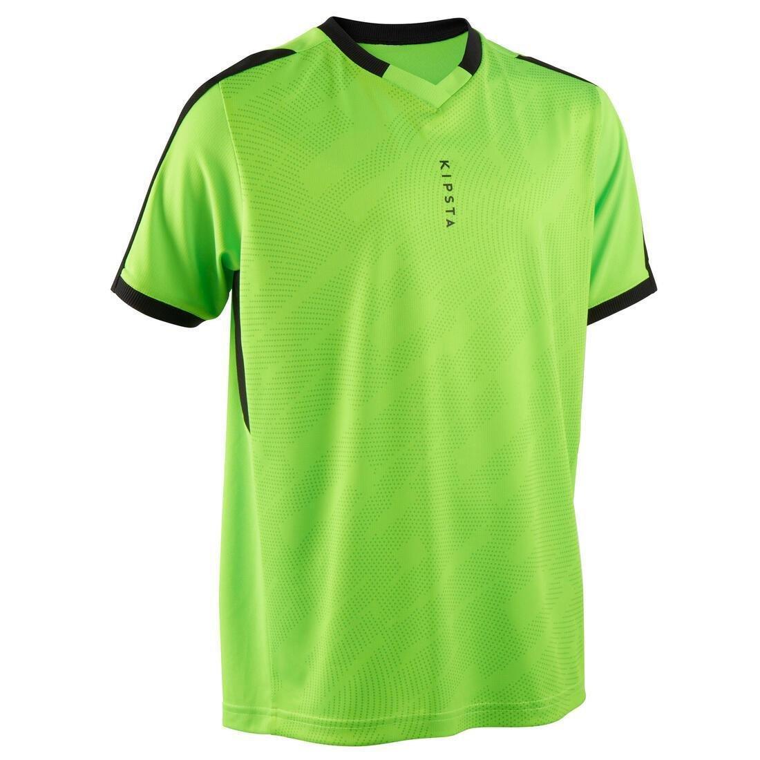 Kids Short-Sleeved Football Shirt F520, Fluo Lime, , large image number 0