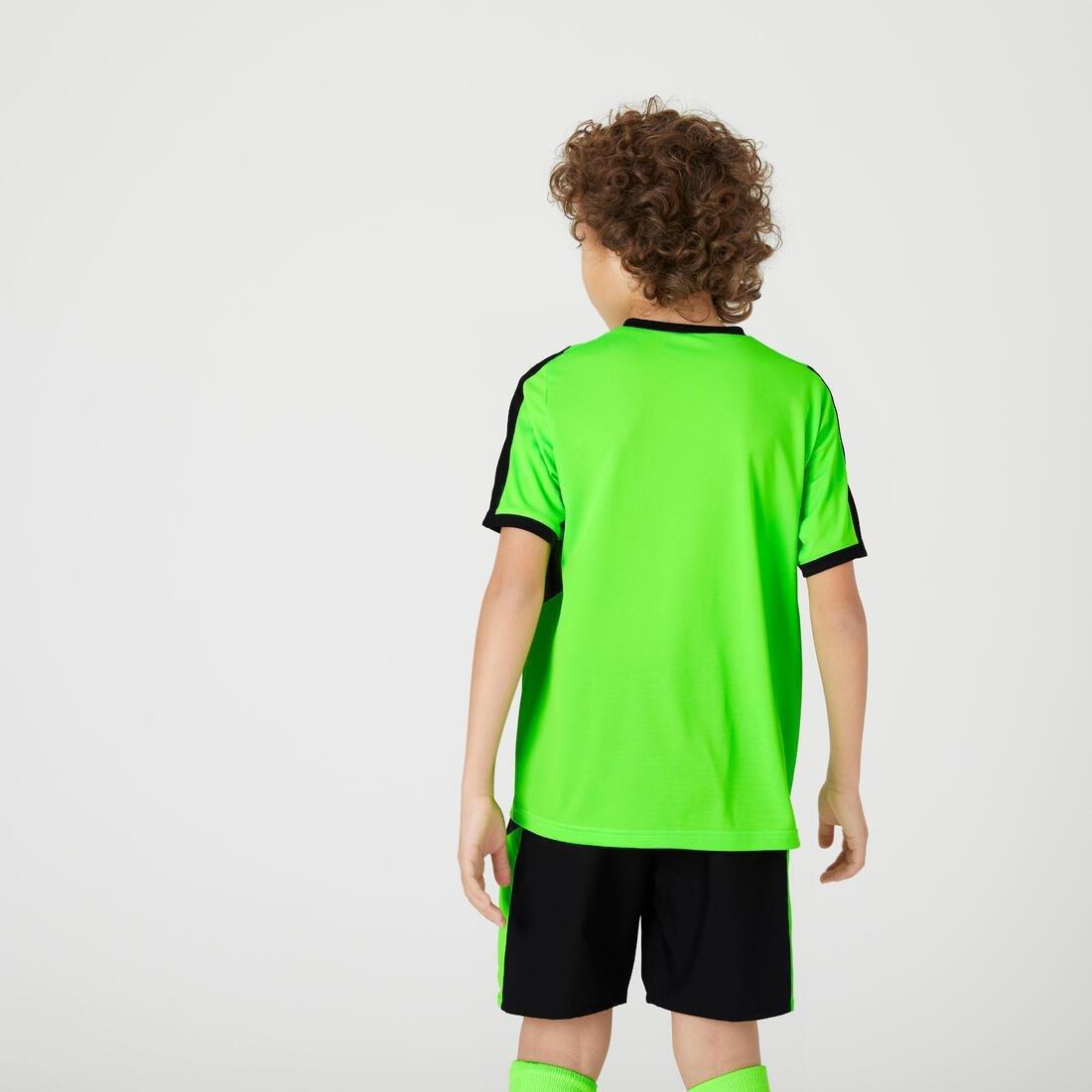 Kids Short-Sleeved Football Shirt F520, Fluo Lime, , large image number 2