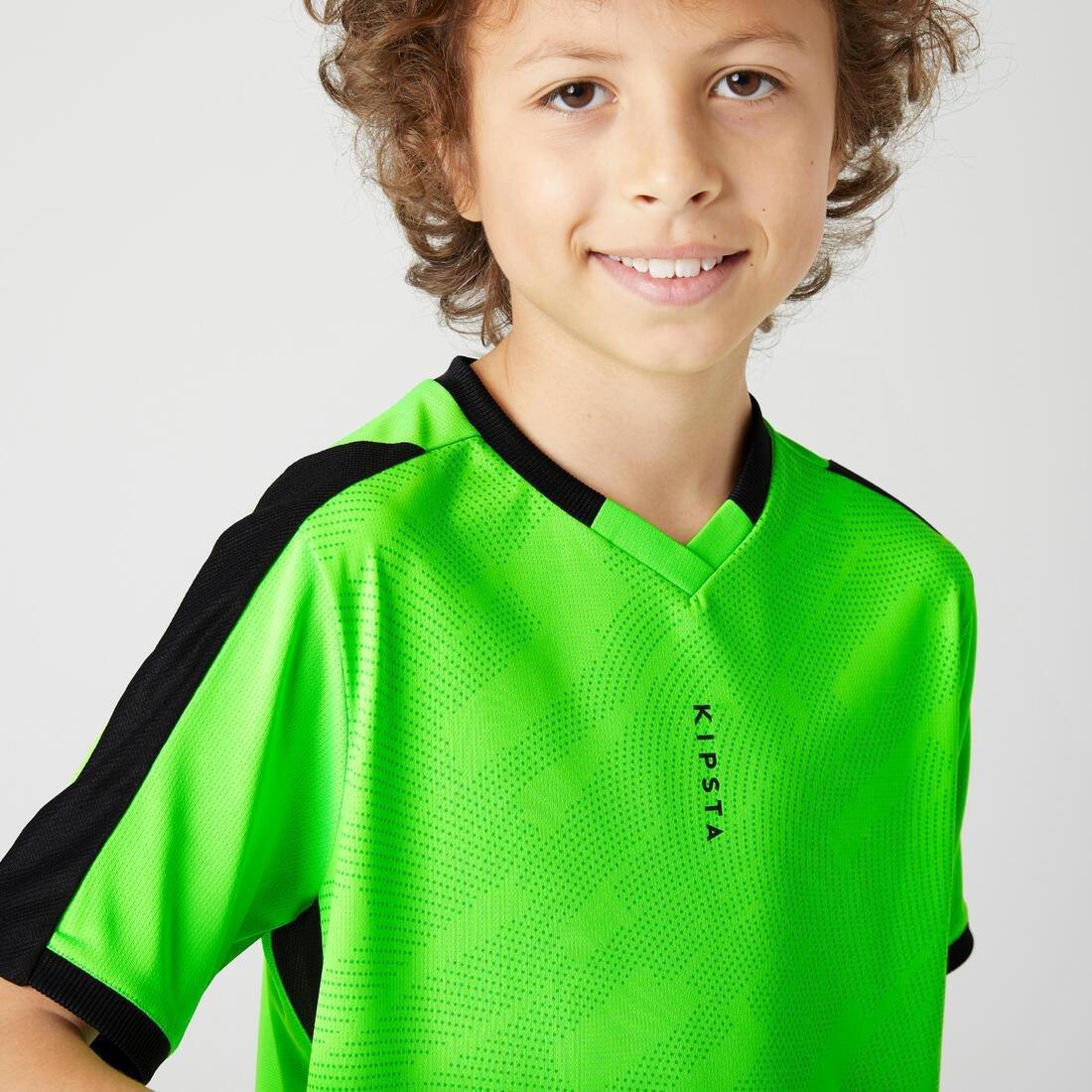 Kids Short-Sleeved Football Shirt F520, Fluo Lime, , large image number 3