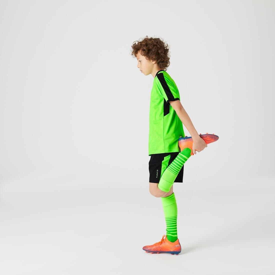 Kids Short-Sleeved Football Shirt F520, Fluo Lime, , large image number 6