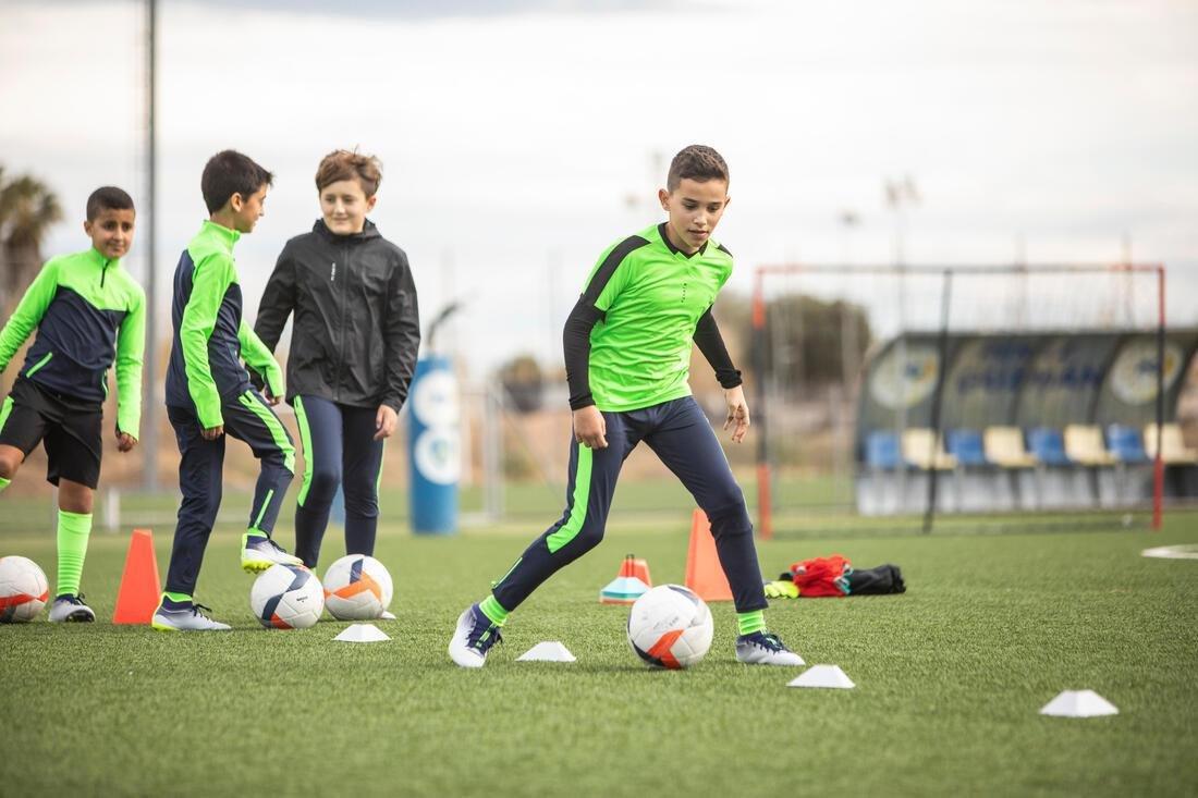 Kids Short-Sleeved Football Shirt F520, Fluo Lime, , large image number 19