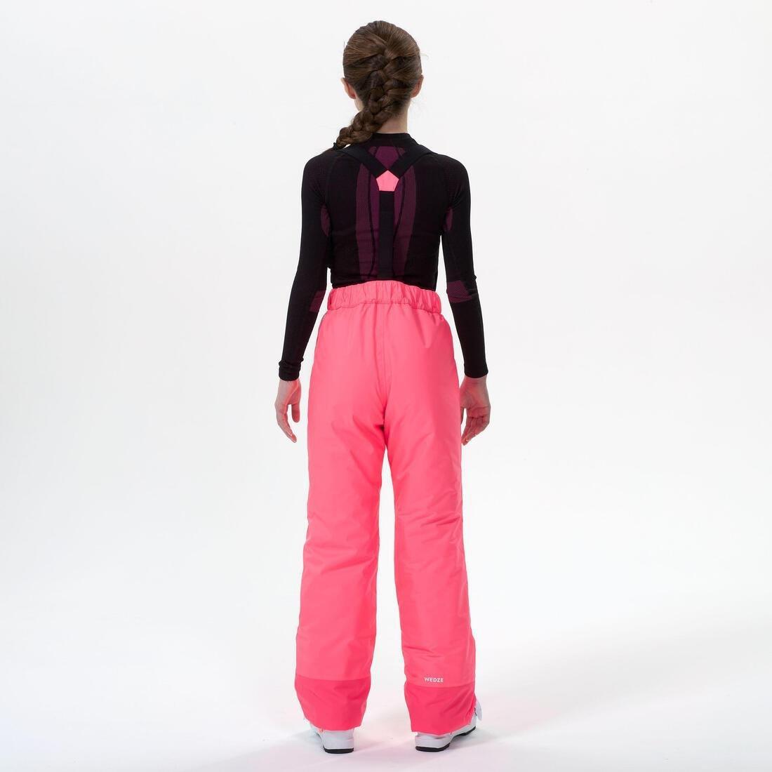 Kids Girls Warm And Waterproof Ski Trousers 100, Pink, , large image number 2