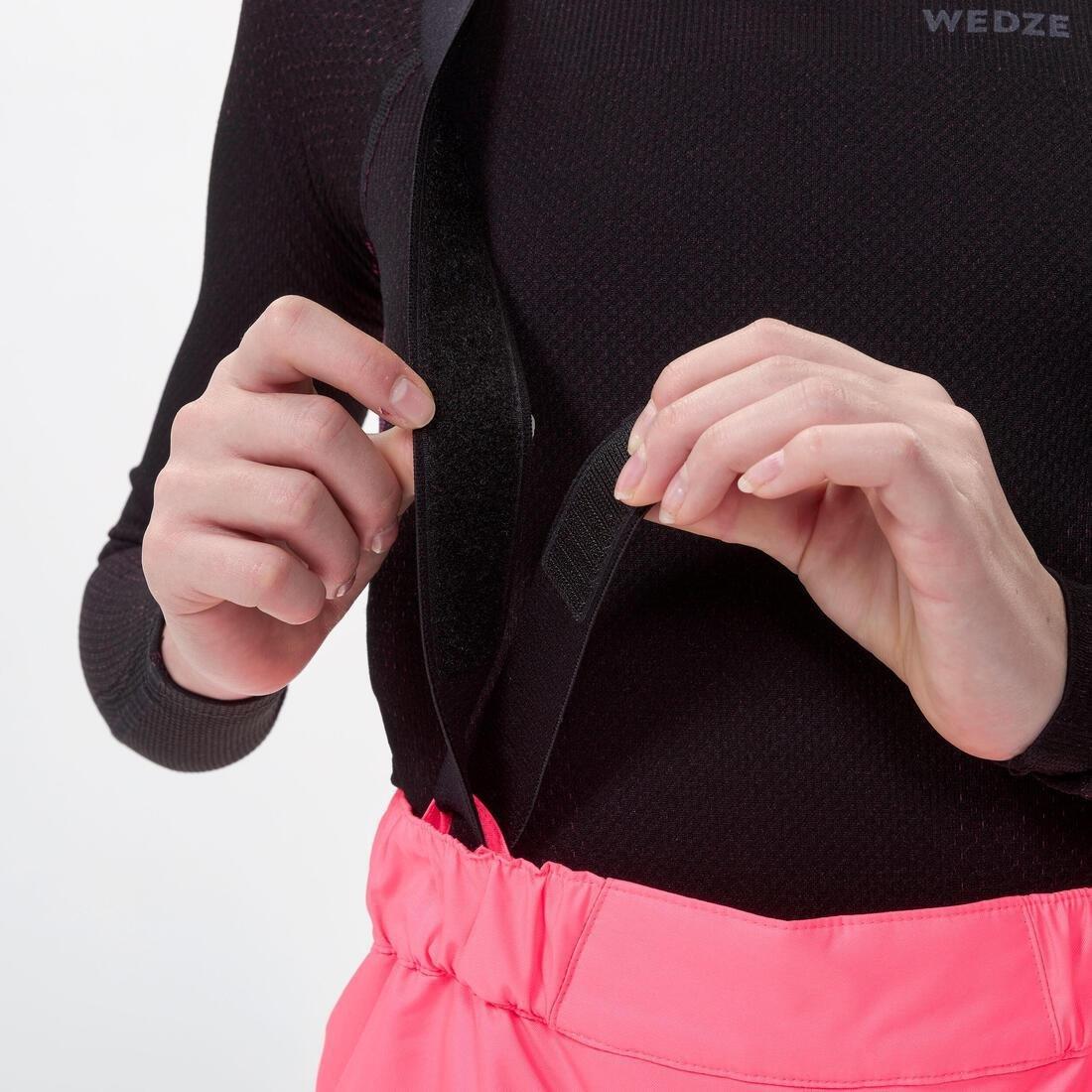 Kids Girls Warm And Waterproof Ski Trousers 100, Pink, No Color, large image number 5